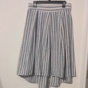 Max Studio Blue & White Striped High-Low Skirt. Size M